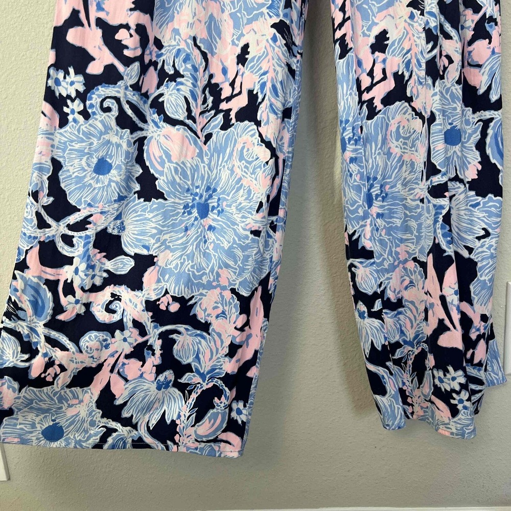Lilly Pulitzer Large Dusk Jumpsuit Amore‎ Belted Adjustable Strap Straight-Cut - Picture 9 of 12